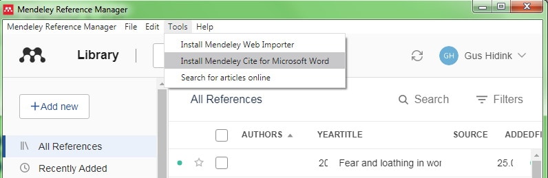 Add Mendeley Cite 01
